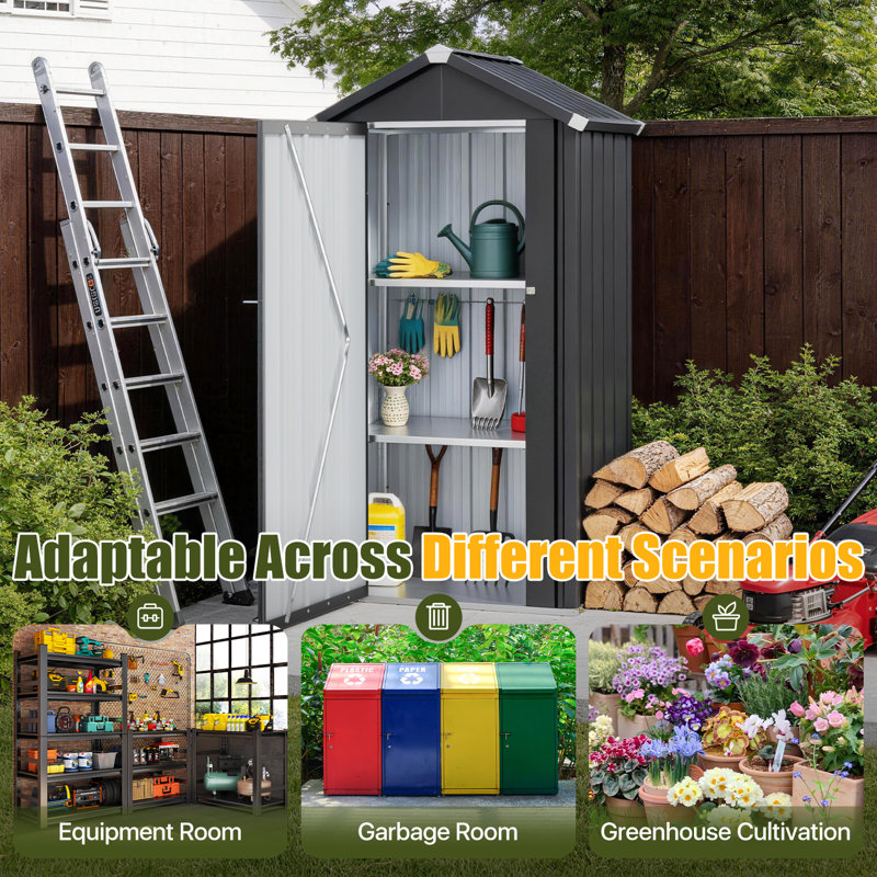 JolyDale Outdoor Lockable 3 ft. W x 2 ft. D Metal Vertical Storage